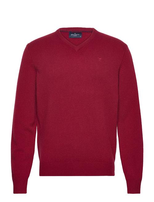 Se Hackett London Lambswool V Neck Hackett London Red ved Booztlet