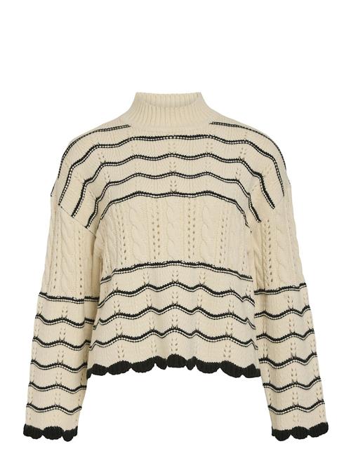 Vila Viovirina High Neck L/S Cable Knit Top Vila Beige