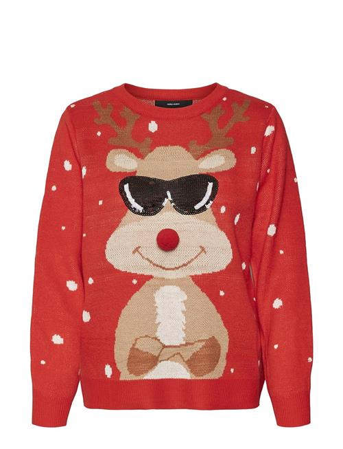 Vero Moda Vmnewtinsel Ls O-Neck Blouse Xmas Vero Moda Red