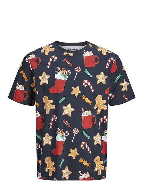 Se Jack & Jones Jjxmas Merry Aop Tee Ss Crew Neck Jack & J S Navy ved Booztlet