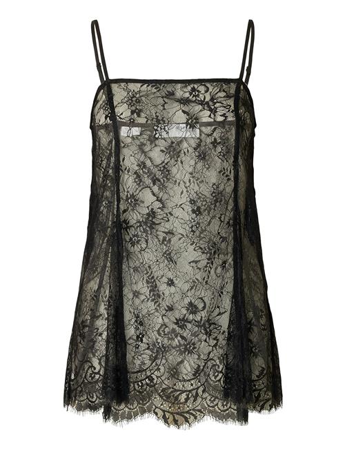 Slfdaphne Sl Strap Lace Top Selected Black
