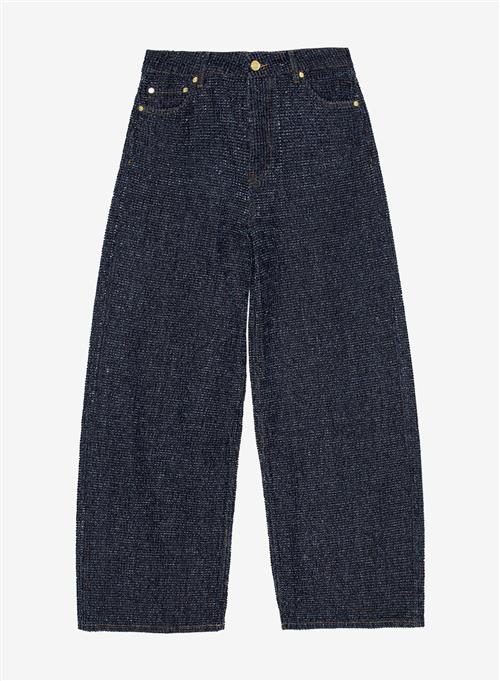 Se Ganni Fluffy Denim Wide Jeans Rinse ved Number Nine