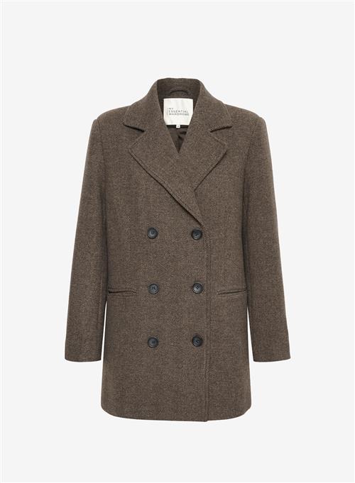 My Essential Wardrobe FrannieMW Short Coat Seal Brown Melange