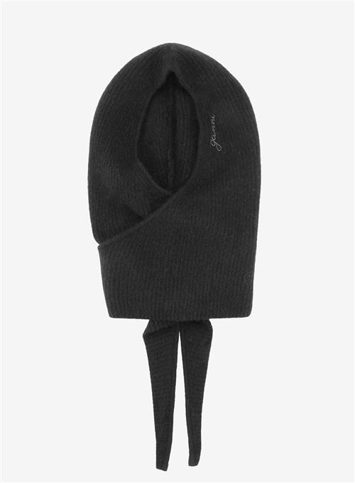 Ganni Soft Wool Balaclava Black