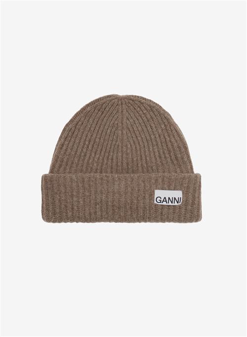 Ganni Structured Rib Beanie Tiger's Eye