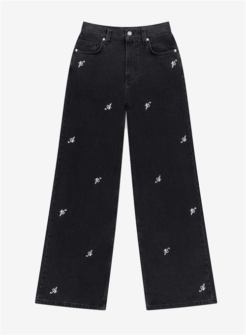 Se Axel Arigato Clara Signature A Wide-Leg Jeans Black ved Number Nine