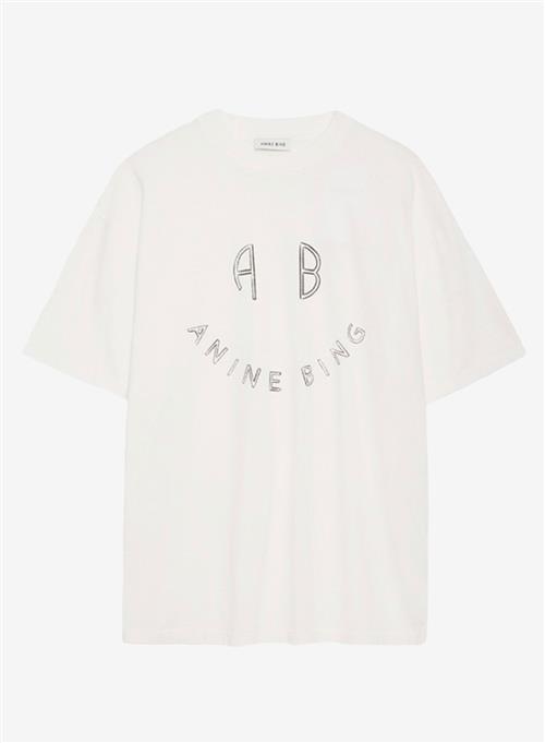 Anine Bing Kent Tee Smiley Ivory