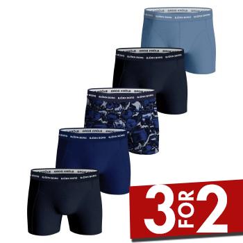 Björn Borg 5P Cotton Stretch Boxer 1719 Blå Mønster bomuld Medium Herre