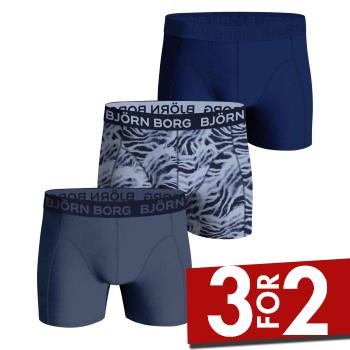 Björn Borg 3P Cotton Stretch Boxer 1721 Blå Mønster bomuld Large Herre