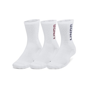 Under Armour Strømper 3P Mid Crew Maker Socks Hvid/Hvid Large