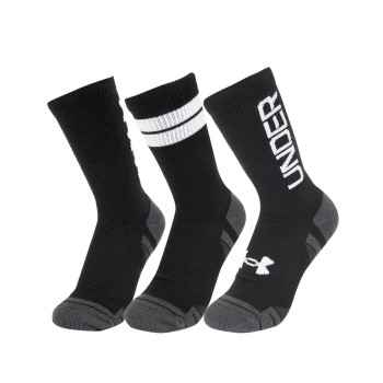 Under Armour Strømper 3P Performance Tech Nov Crew Socks Sort polyester Large