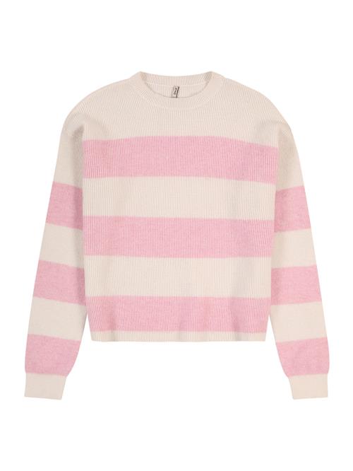 Se KIDS ONLY Pullover 'KOGFRANCA'  lys pink / uldhvid ved About You