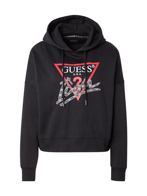 Se GUESS Sweatshirt  grenadine / sort / sølv / hvid ved About You