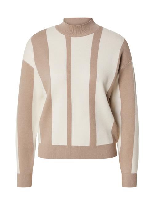 Se VERO MODA Pullover 'VMGOLD'  mørkebeige / hvid ved About You