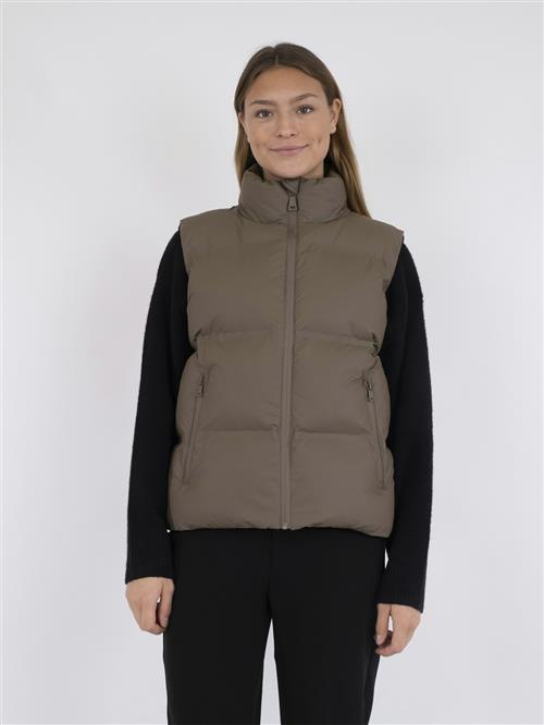 Se Neo Noir Annike C Water Repellent Puffer Waistcoat Kvinde Dark Taupe Veste Str 42 - hos Magasin ved Magasin