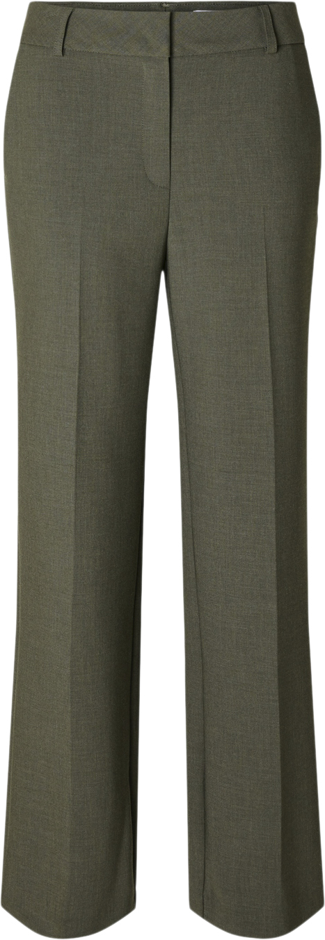 Selected Femme Slfrita MW Wide Pant Noos Kvinde Kalamata/melange Bukser Med Brede Ben Str 44 - hos Magasin