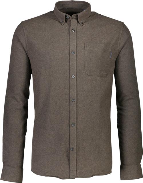 Lindbergh Brushed Twill Shirt L/S Mand Brun Langærmede Skjorter Str S - Bomuld hos Magasin