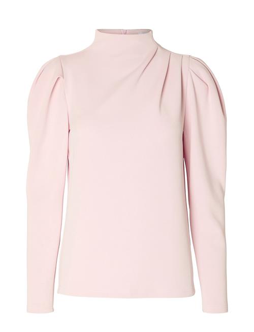 Se Selected Femme Slffenja Ls T-Neck Top B Noos Selected Femme Pink ved Booztlet