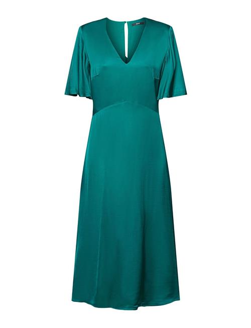 Se Esprit Collection Satin Midi Dress Esprit Collection Green ved Booztlet