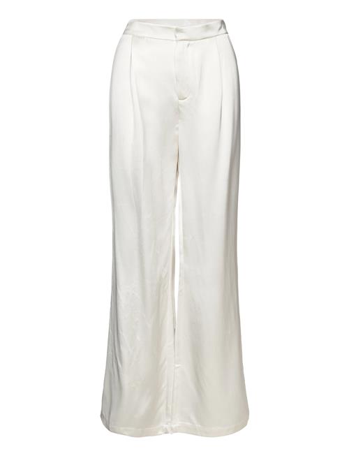 Se Malina Mika Wide-Leg Satin Pants Malina White ved Booztlet