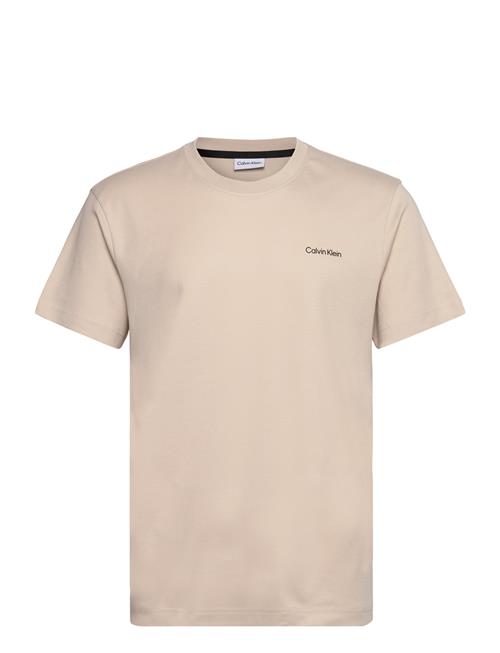 Se Calvin Klein Micro Logo Interlock T-Shirt Calvin Klein Cream ved Booztlet