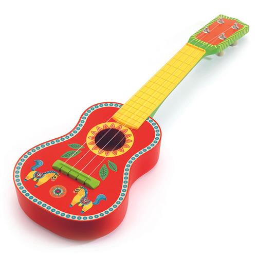 Se Djeco Træ Ukulele | Rød | 3-6 ved Babyshop