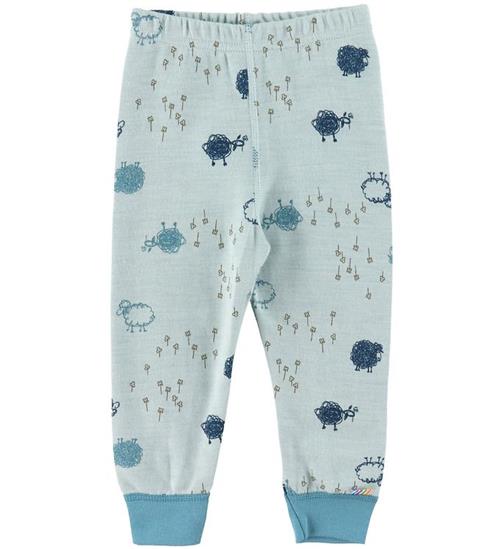 Se Joha Leggings - Uld/Bomuld - LyseblÃ¥ m. FÃ¥r ved KidsWorld