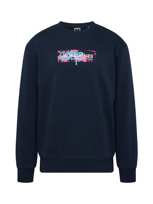 JACK & JONES Sweatshirt 'SUMMER'  navy / neonblå / neonpink / hvid