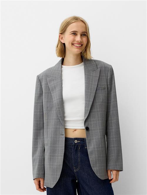 Bershka Blazer  grå / lysegrå