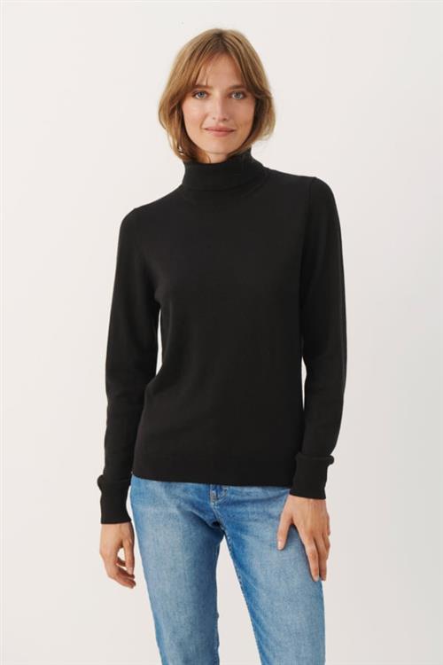 Se Part Two Riahspw PU 90% Wool, 10% Cashmere Kvinde Black Rullekraver Slim Fit Str S Cashmere - hos Magasin ved Magasin