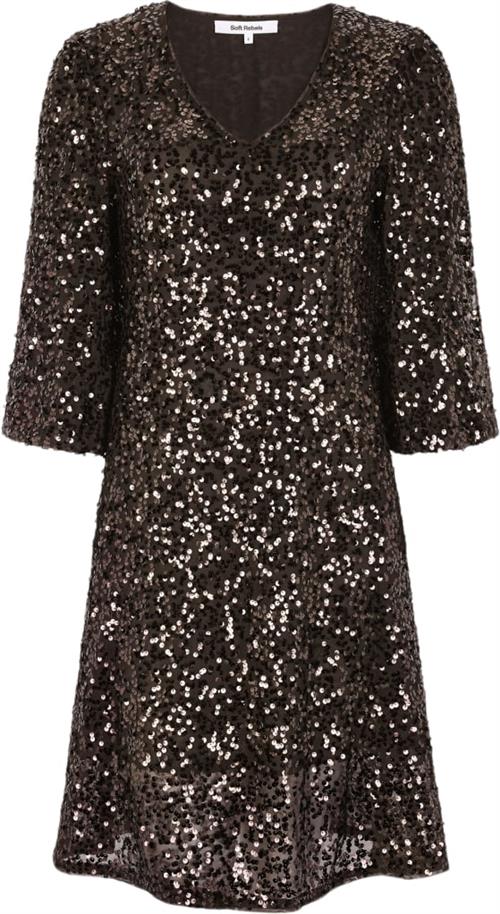 Soft Rebels Sraudrey Dress Kvinde Chocolate Plum Korte Kjoler Str S - hos Magasin