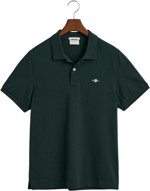 Gant REG Shield SS Pique Polo Mand Tartan Green Kortærmede Poloer Str L - hos Magasin