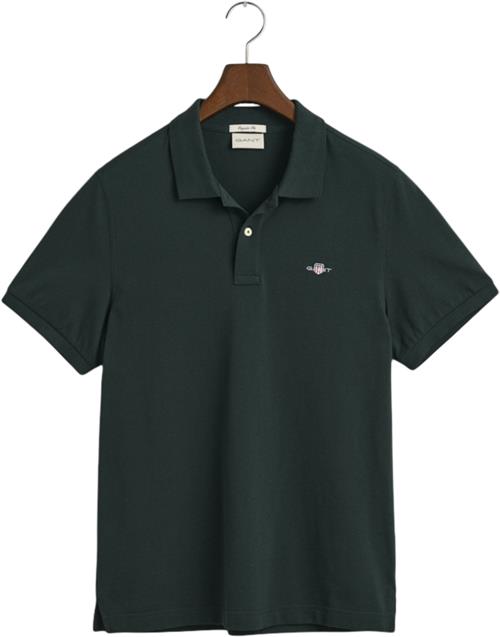 Se Gant REG Shield SS Pique Polo Mand Tartan Green Kortærmede Poloer Str XXXXL - hos Magasin ved Magasin