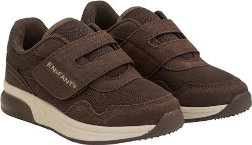 ENFANT Sneakers Velcro w. Lights Chocolate Brown Støvler Str 33 - Gummi hos Magasin