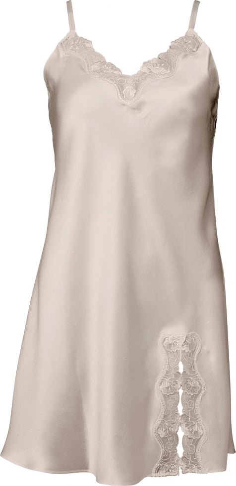 Lady Avenue Pure Silk Slip w. Lace Natkjoler Str S - Silke hos Magasin