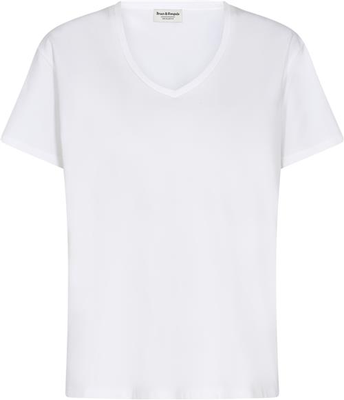 Bruun & Stengade BS Estrid Regular Fit Tshirt Kvinde Hvid Kortærmede T-shirts Str L - Bomuld hos Magasin