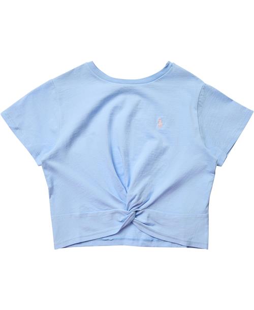 Se Polo Ralph Lauren Twistfront Cotton Jersey Tee Str L - Bluebell W/ Hint Of Pink Kortærmede T-shirts Bomuld hos Magasin ved Magasin