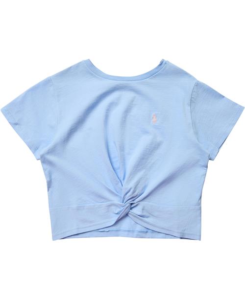 Polo Ralph Lauren Twistfront Cotton Jersey Tee Str M - Bluebell W/ Hint Of Pink Kortærmede T-shirts Bomuld hos Magasin