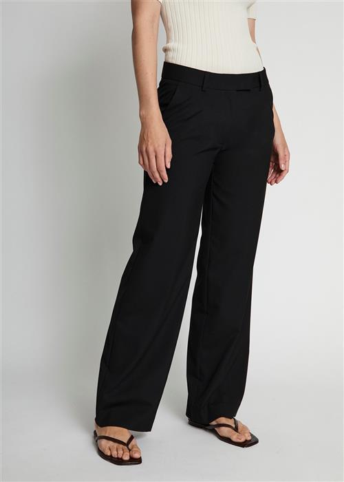 Bruun & Stengade BS Louise Suit Pants Kvinde Sort Bukser Med Lige Ben Str 42 - Polyester hos Magasin