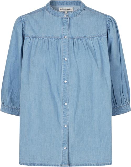 Lollys Laundry Nickyll Shirt 3/4 Kvinde Blue Denimskjorter Str S - Denim hos Magasin