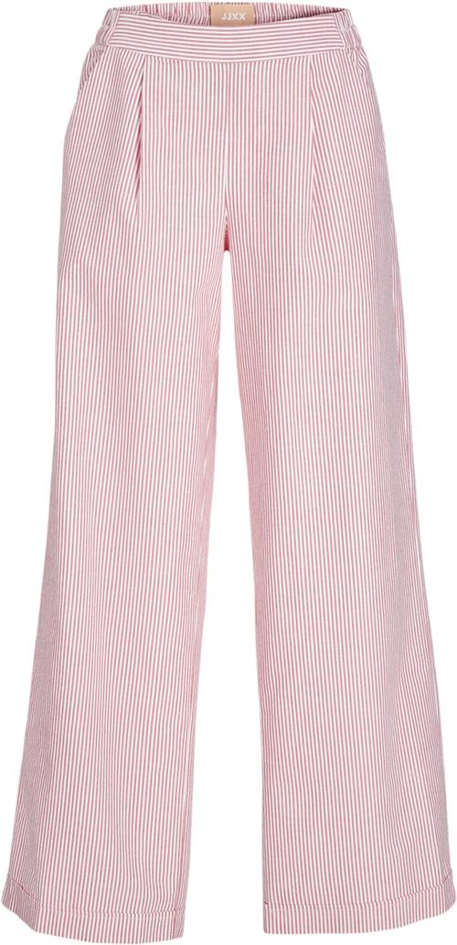 JJXX Jxsiva Oxford MW Pants WVN Kvinde Fiery Red/stripes Bukser Med Brede Ben Relaxed Fit Str S - hos Magasin