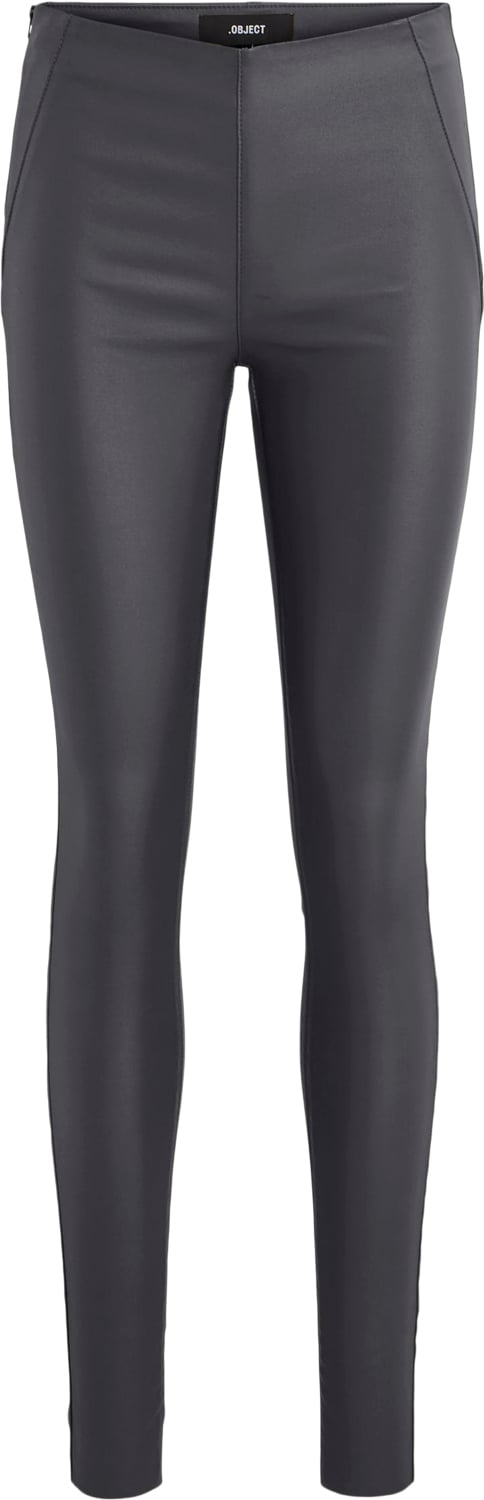 Object Objbelle MW Coated Leggings Noos Kvinde Asphalt Leggings Str 42 - hos Magasin