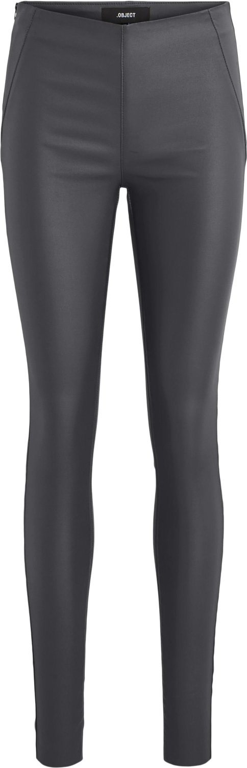 Object Objbelle MW Coated Leggings Noos Kvinde Asphalt Leggings Str 36 - hos Magasin