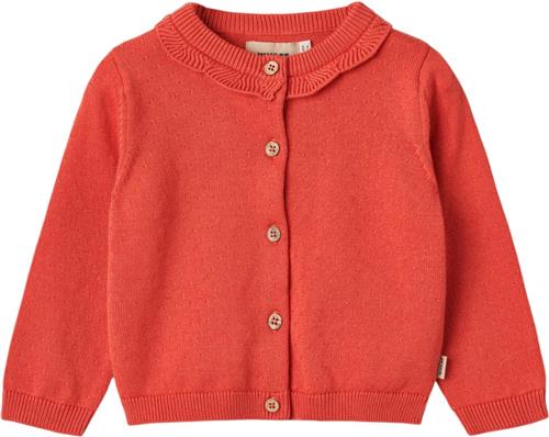 Wheat Strik Cardigan Amy Str 80/12m - Candy Red Toppe hos Magasin