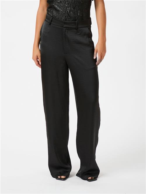 Neo Noir Emmett Heavy Sateen Pants Kvinde Black Bukser Med Brede Ben Str 34 - hos Magasin