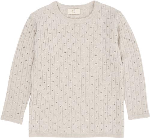 Copenhagen Colors Merino Classic Pointelle Blouse Str 92 Merino - Pale Cream Melan Strik hos Magasin