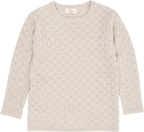 Copenhagen Colors Merino Classic Pointelle Blouse Str 110 Merino - Pale Cream Melan Strik hos Magasin