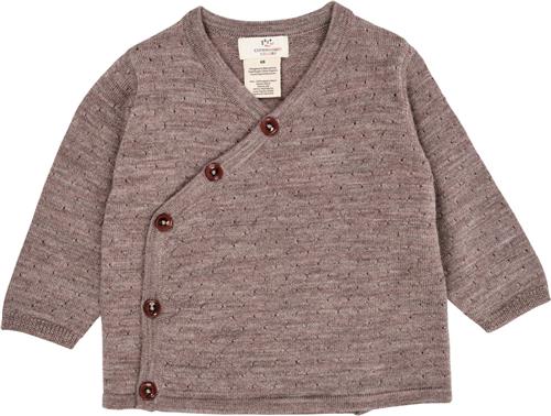 Copenhagen Colors Merino Crossover Cardigan W. Hole Pattern Str 62 Merino - Natural Melange Cardigans hos Magasin