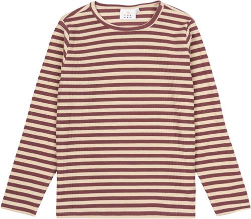 The New Tnmoore Uni L_S Rib Tee Str 122-128 cm/7-8 år - Crushed Berry Langærmede T-shirts hos Magasin