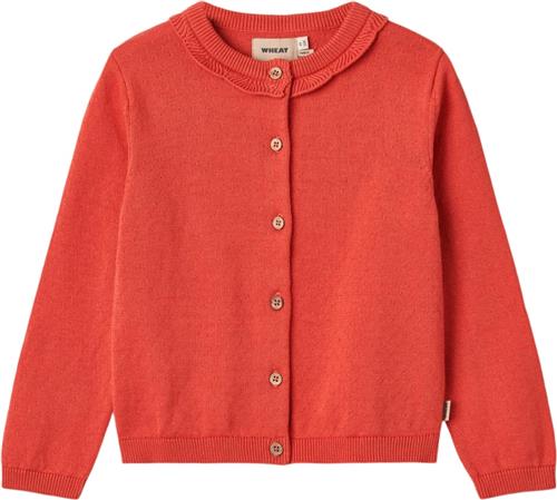 Wheat Strik Cardigan Amy Str 110 / 5 år - Candy Red Toppe hos Magasin